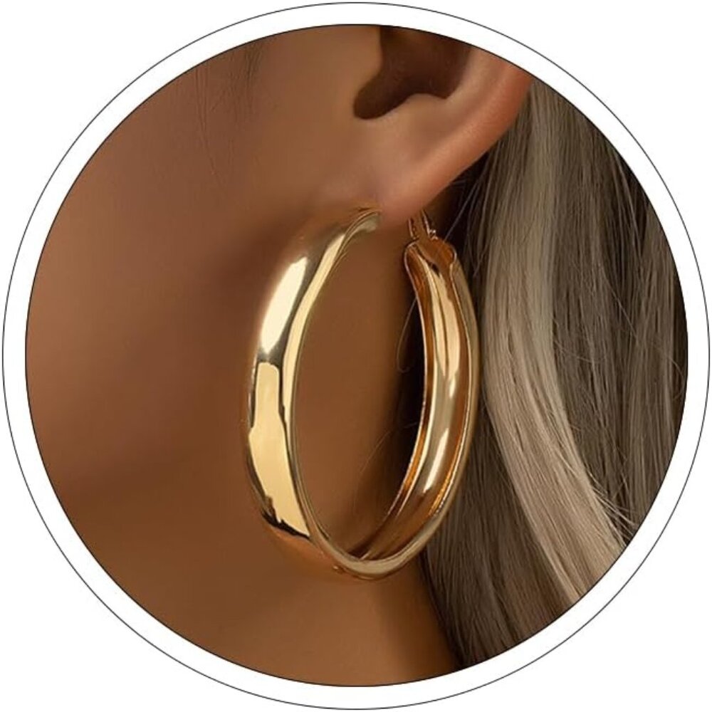 Large Hoop Earrings Lightweight Chunky Earrings For Women Chunky Earrings Big Ho